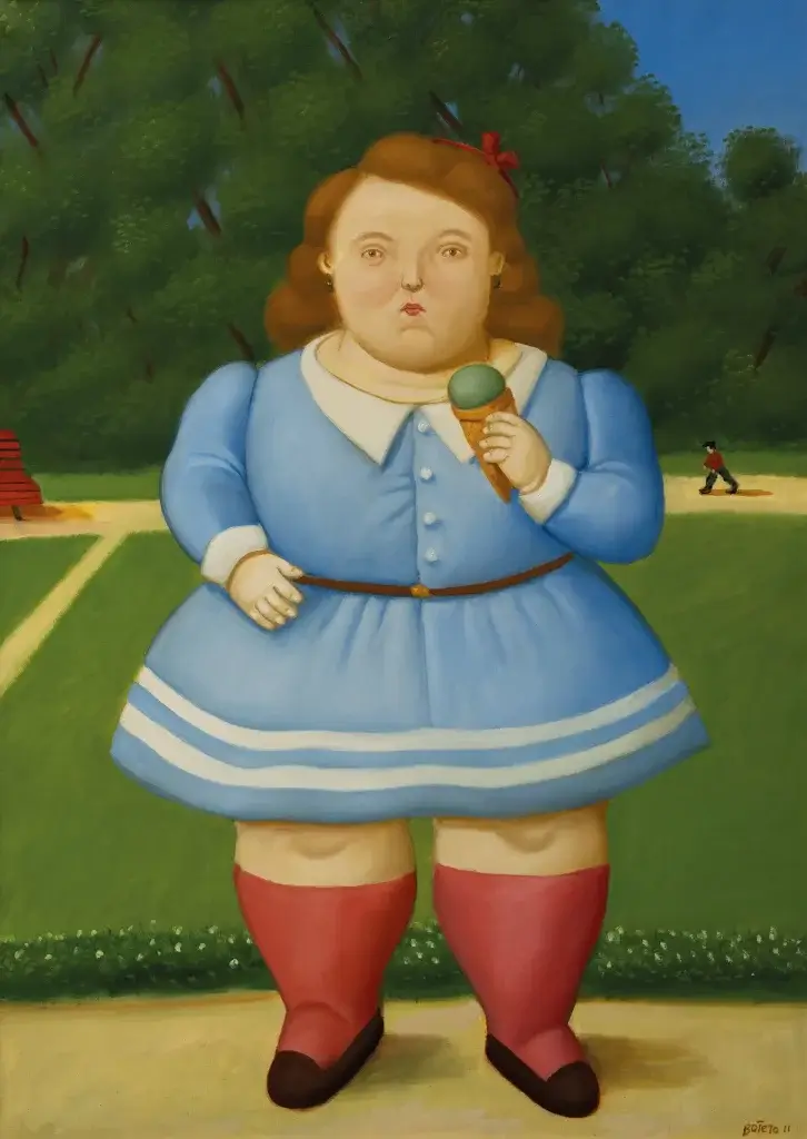 Girl eating ice cream Fernando Botero Galeria Duque Arango